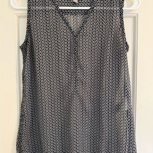 Black and White Patterned Sleeveless Top